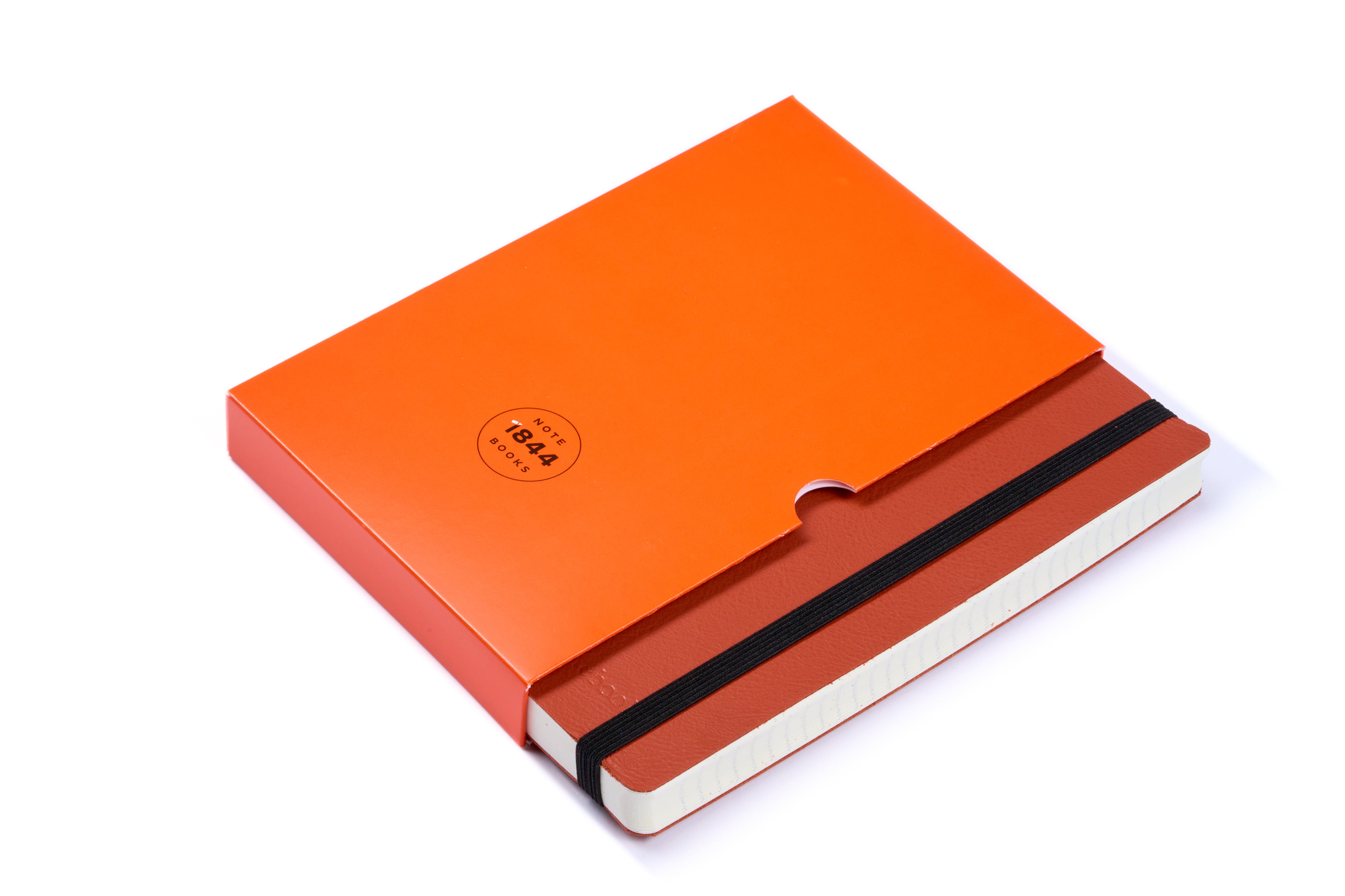 Red Orange Leren Notitieboek